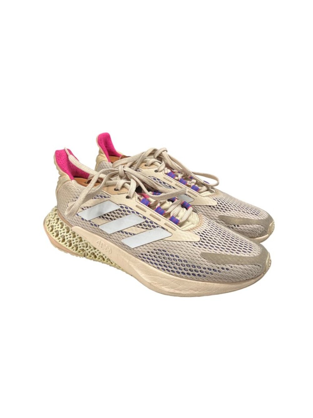 Adidas 4DFWD Running Shoes Womens US 7.5 Beige Pink 3D Printed Sole Mesh Upper - Picture 3 of 6